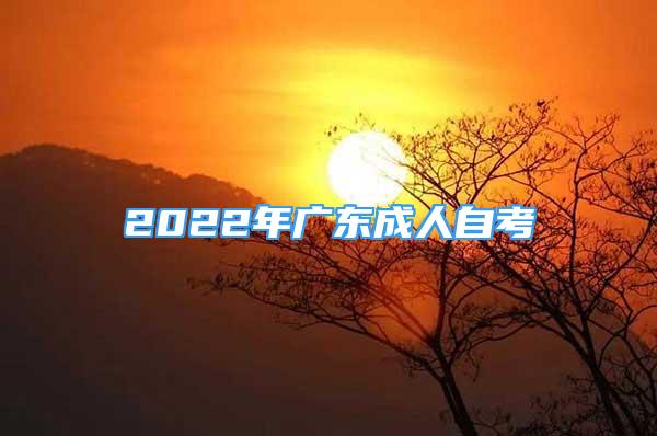 2022年廣東成人自考