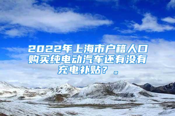 2022年上海市戶籍人口購(gòu)買(mǎi)純電動(dòng)汽車(chē)還有沒(méi)有充電補(bǔ)貼？。