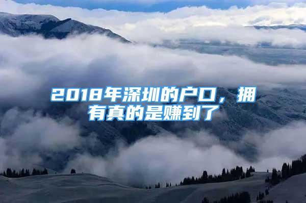 2018年深圳的戶口，擁有真的是賺到了