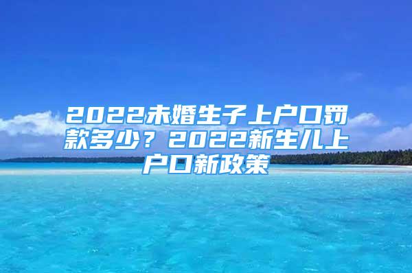 2022未婚生子上戶口罰款多少？2022新生兒上戶口新政策