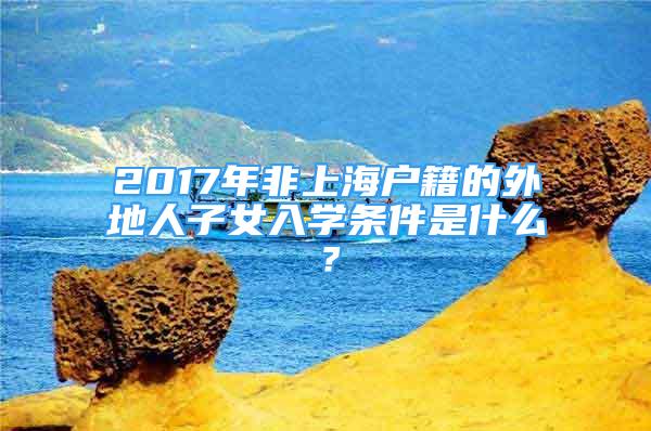 2017年非上海戶籍的外地人子女入學(xué)條件是什么？