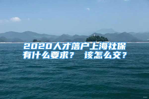 2020人才落戶上海社保有什么要求？ 該怎么交？