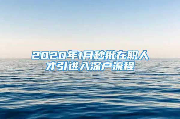 2020年1月秒批在職人才引進(jìn)入深戶流程