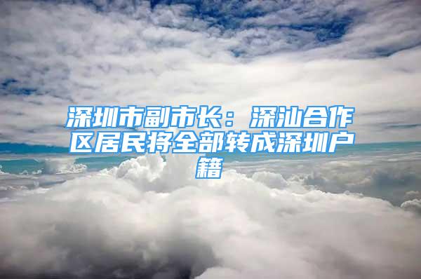 深圳市副市長(zhǎng)：深汕合作區(qū)居民將全部轉(zhuǎn)成深圳戶籍