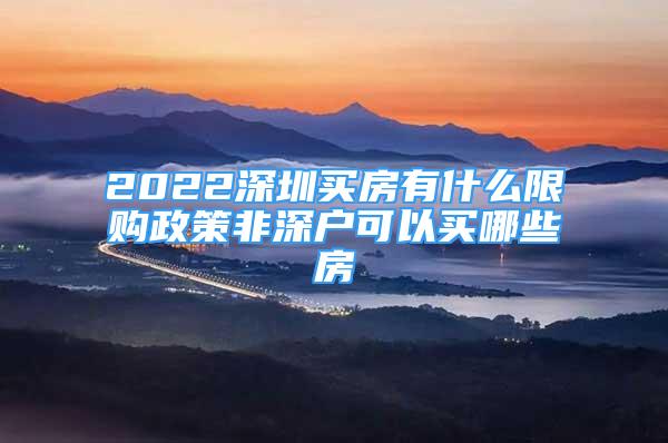 2022深圳買(mǎi)房有什么限購(gòu)政策非深戶可以買(mǎi)哪些房