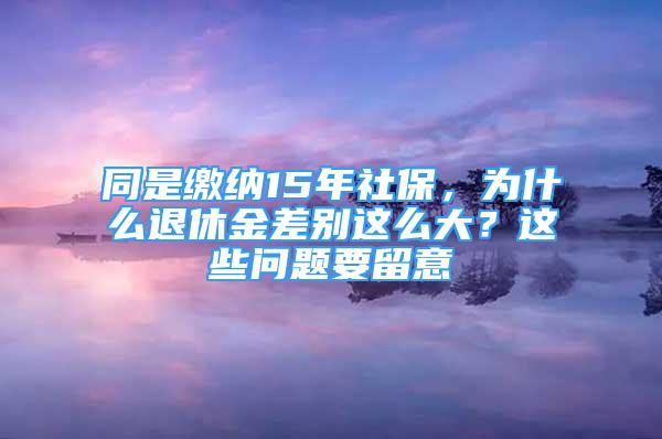 同是繳納15年社保，為什么退休金差別這么大？這些問(wèn)題要留意