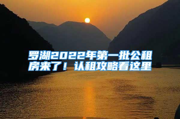 羅湖2022年第一批公租房來了！認租攻略看這里→