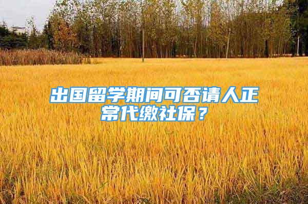 出國留學期間可否請人正常代繳社保？