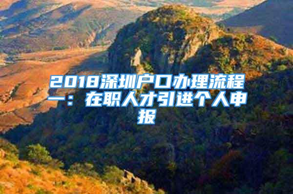 2018深圳戶口辦理流程一：在職人才引進(jìn)個(gè)人申報(bào)