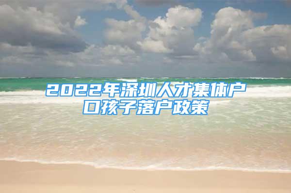 2022年深圳人才集體戶(hù)口孩子落戶(hù)政策