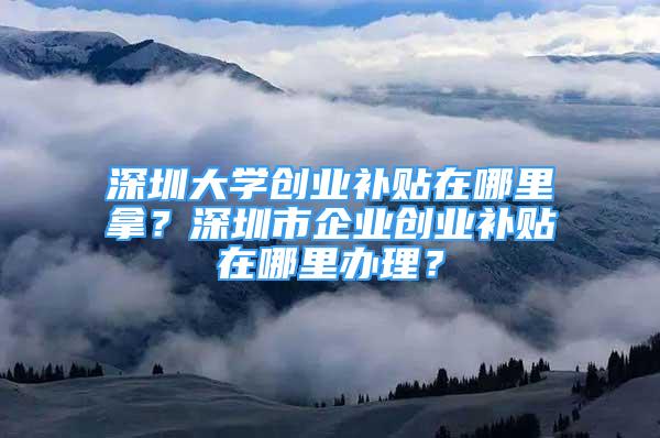 深圳大學(xué)創(chuàng)業(yè)補(bǔ)貼在哪里拿？深圳市企業(yè)創(chuàng)業(yè)補(bǔ)貼在哪里辦理？