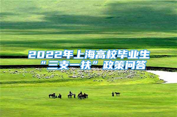 2022年上海高校畢業(yè)生“三支一扶”政策問答