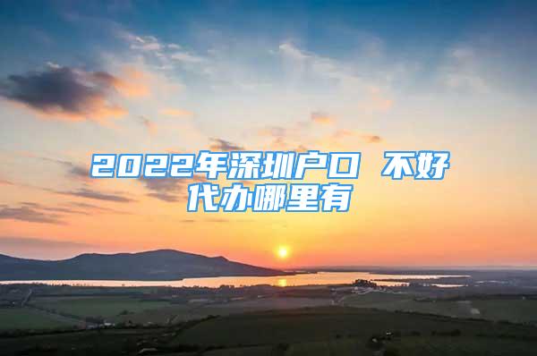 2022年深圳戶口 不好代辦哪里有