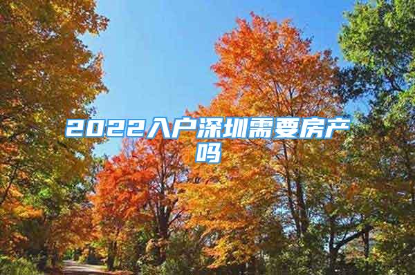 2022入戶深圳需要房產(chǎn)嗎