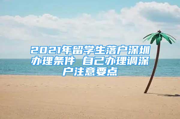 2021年留學生落戶深圳辦理條件 自己辦理調(diào)深戶注意要點