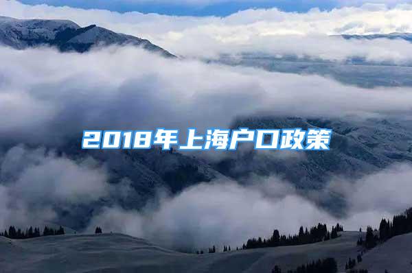 2018年上海戶口政策