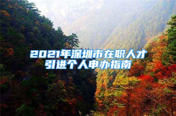 2021年深圳市在職人才引進(jìn)個(gè)人申辦指南