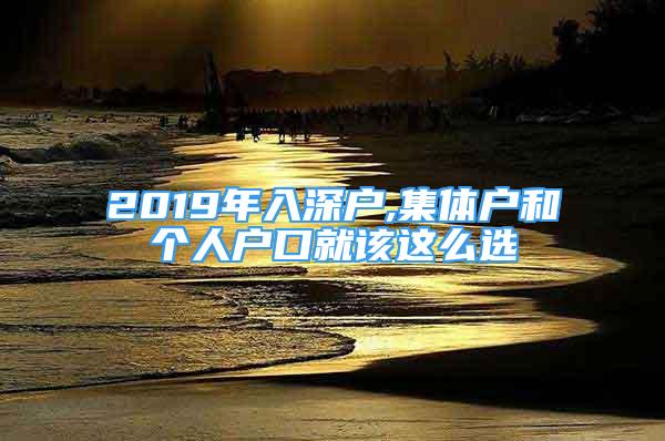 2019年入深戶,集體戶和個人戶口就該這么選