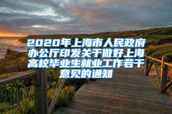 2020年上海市人民政府辦公廳印發(fā)關(guān)于做好上海高校畢業(yè)生就業(yè)工作若干意見的通知