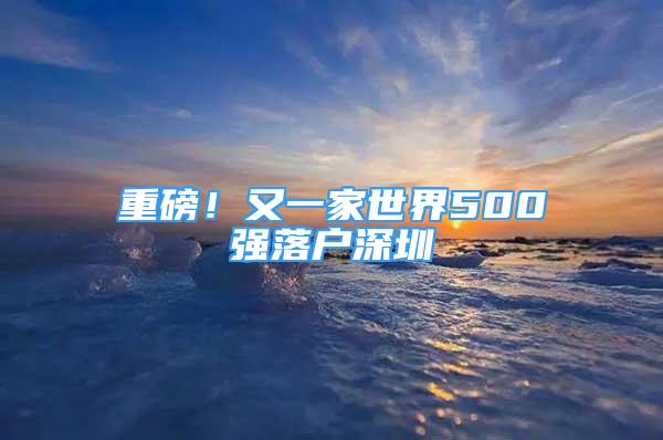 重磅！又一家世界500強(qiáng)落戶深圳