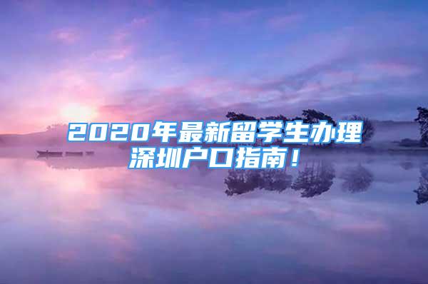 2020年最新留學生辦理深圳戶口指南！