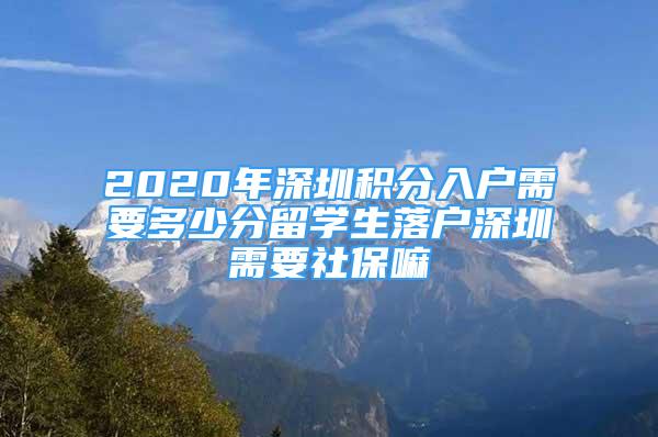 2020年深圳積分入戶需要多少分留學生落戶深圳需要社保嘛