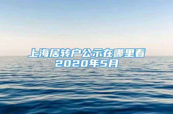 上海居轉(zhuǎn)戶公示在哪里看2020年5月