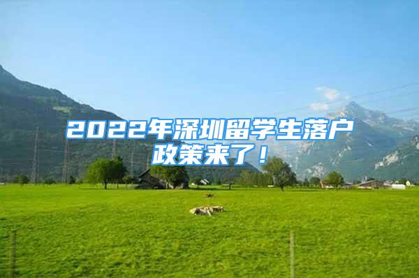 2022年深圳留學(xué)生落戶政策來了！