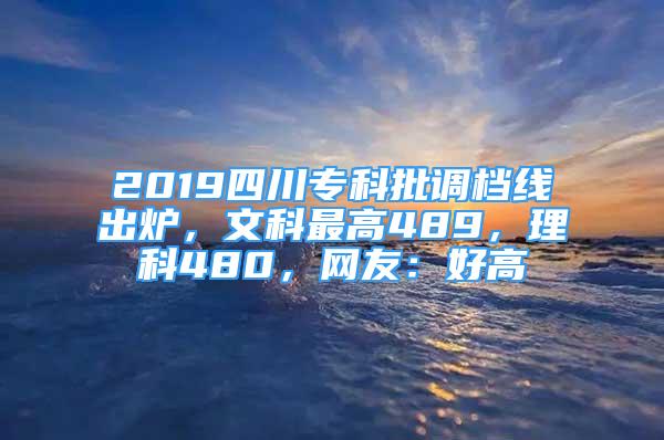 2019四川專科批調(diào)檔線出爐，文科最高489，理科480，網(wǎng)友：好高