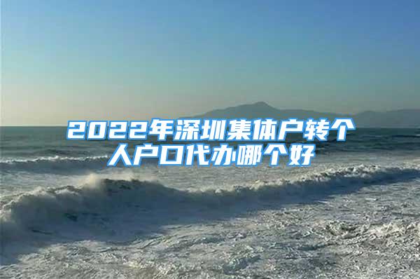 2022年深圳集體戶轉個人戶口代辦哪個好