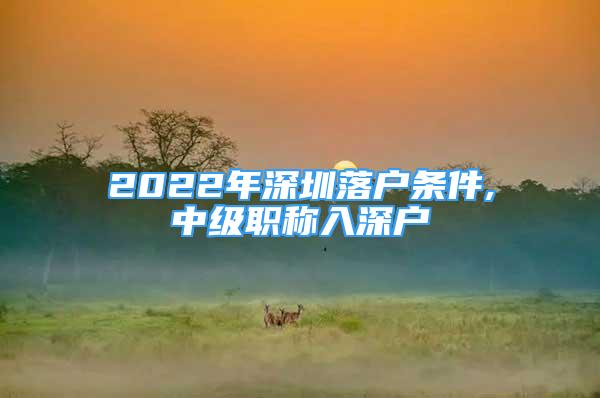 2022年深圳落戶條件,中級職稱入深戶