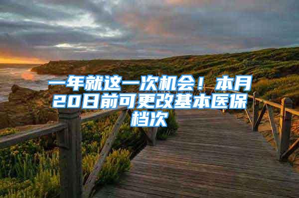 一年就這一次機會！本月20日前可更改基本醫(yī)保檔次