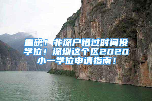 重磅！非深戶錯(cuò)過時(shí)間沒學(xué)位！深圳這個(gè)區(qū)2020小一學(xué)位申請指南！