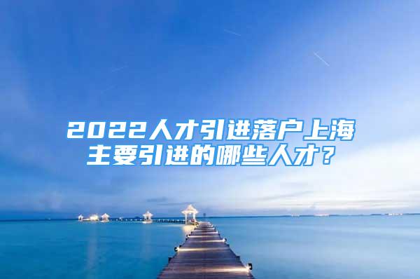 2022人才引進(jìn)落戶上海主要引進(jìn)的哪些人才？