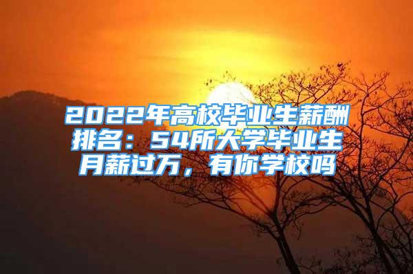 2022年高校畢業(yè)生薪酬排名：54所大學(xué)畢業(yè)生月薪過(guò)萬(wàn)，有你學(xué)校嗎