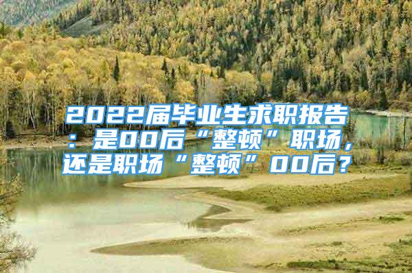 2022屆畢業(yè)生求職報告：是00后“整頓”職場，還是職場“整頓”00后？