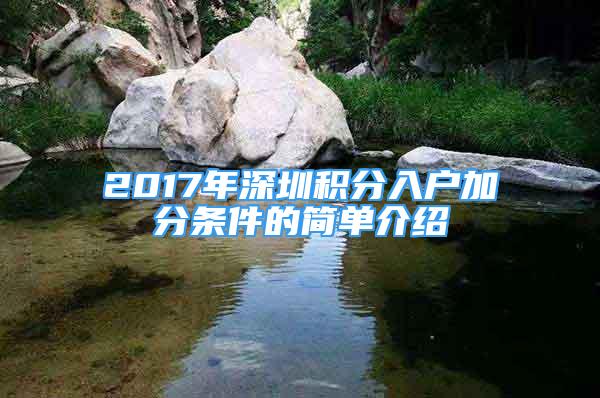 2017年深圳積分入戶加分條件的簡單介紹