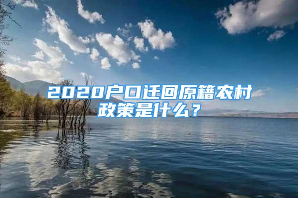 2020戶口遷回原籍農(nóng)村政策是什么？