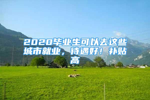 2020畢業(yè)生可以去這些城市就業(yè)，待遇好！補(bǔ)貼高