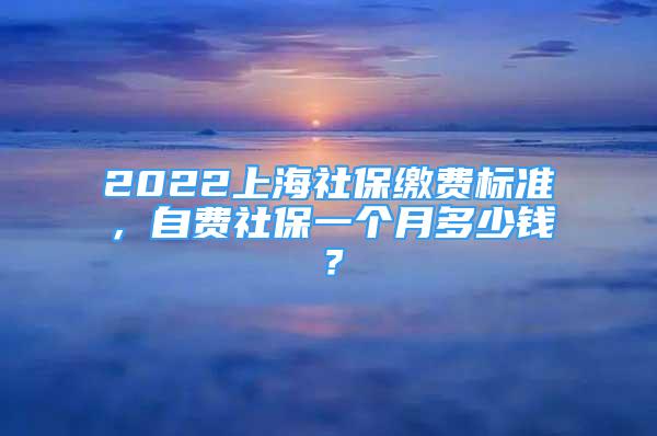 2022上海社保繳費標(biāo)準(zhǔn)，自費社保一個月多少錢？