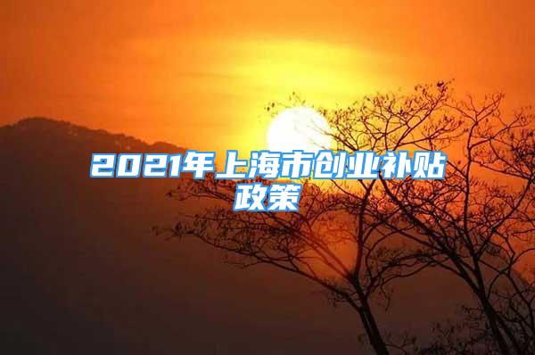 2021年上海市創(chuàng)業(yè)補(bǔ)貼政策