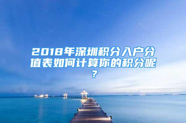 2018年深圳積分入戶分值表如何計算你的積分呢？