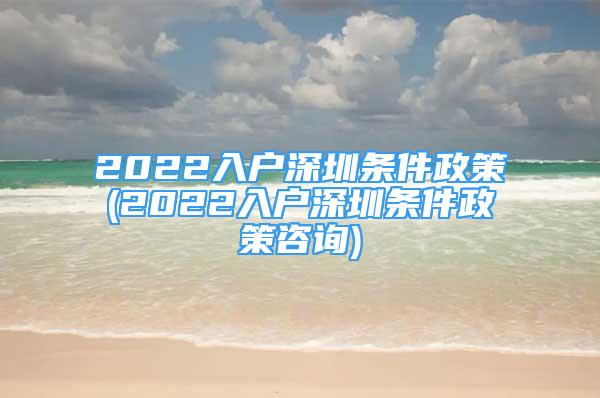 2022入戶深圳條件政策(2022入戶深圳條件政策咨詢)