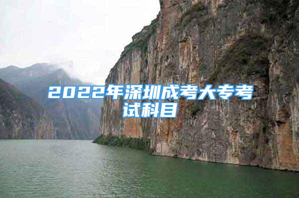 2022年深圳成考大專考試科目