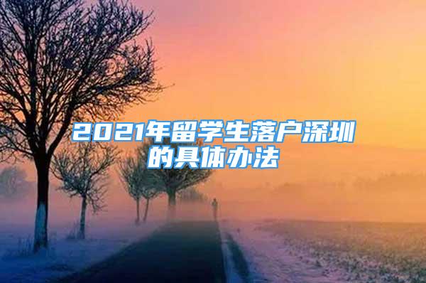 2021年留學(xué)生落戶深圳的具體辦法