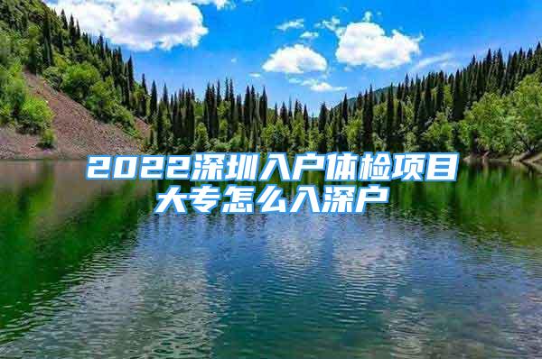 2022深圳入戶體檢項目大專怎么入深戶