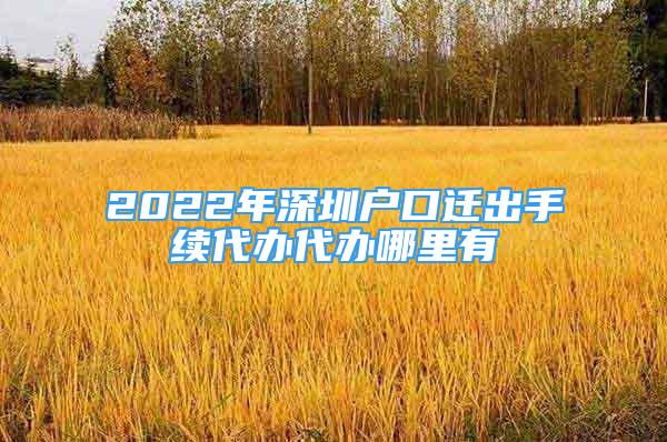 2022年深圳戶口遷出手續(xù)代辦代辦哪里有