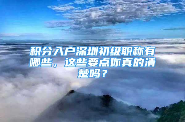 積分入戶深圳初級職稱有哪些，這些要點(diǎn)你真的清楚嗎？