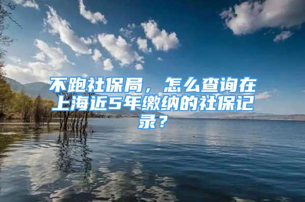 不跑社保局，怎么查詢在上海近5年繳納的社保記錄？