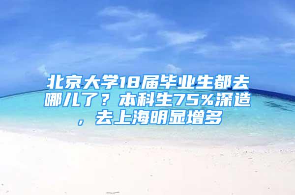 北京大學18屆畢業(yè)生都去哪兒了？本科生75%深造，去上海明顯增多